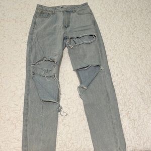 Adika distressed straight leg jeans, size small. Brand new!